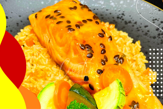 Salmão com molho de maracujá